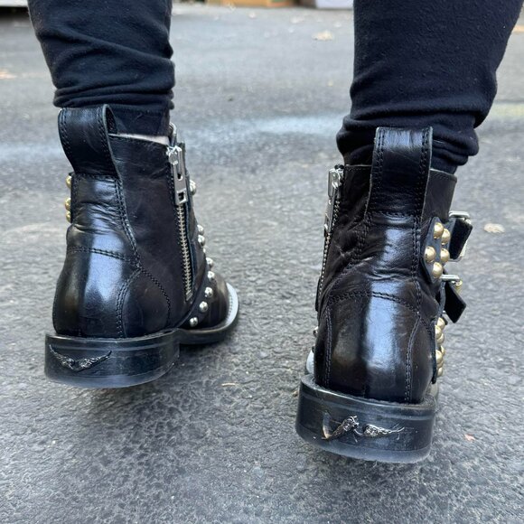 Zadig & Voltaire black Laureen Buckled Ankle Boots EU size 39 US size 8.5 - Picture 2 of 4